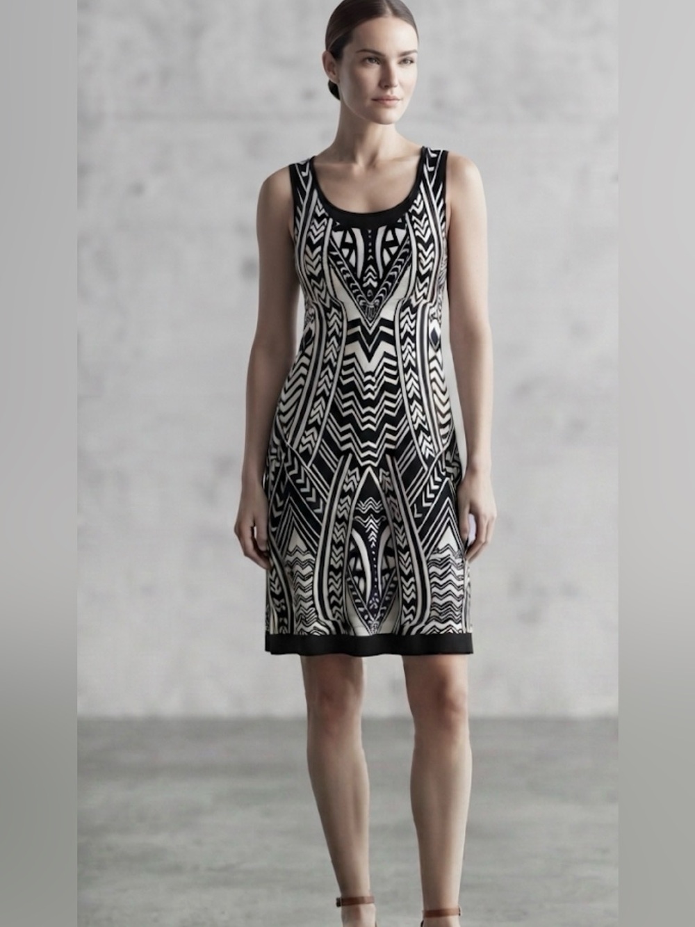 Soma Dress Sleeveless Reversible Size M Black & White Bamboo